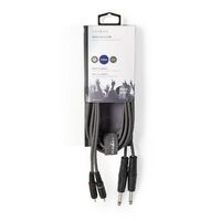 Nedis Stereo-Audiokabel / 2x 6.35 mm Stecker / 2x RCA Stecker / Vernickelt / 3.00 m / Rund / Dunkelgrau / Kartonhülle