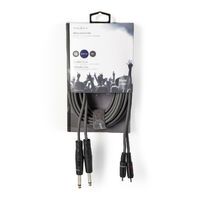 Nedis Stereo-Audiokabel / 2x 6.35 mm Stecker / 2x RCA Stecker / Vernickelt / 5.00 m / Rund / Dunkelgrau / Kartonhülle