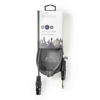 Nedis Unausgeglichen Audiokabel / XLR 3-Pin Buchse / 6.35 mm Stecker / Vernickelt / 3.00 m / Rund / PVC / Dunkelgrau / Kartonhülle