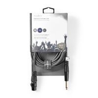 Nedis Unausgeglichen Audiokabel / XLR 3-Pin Buchse / 6.35 mm Stecker / Vernickelt / 5.00 m / Rund / PVC / Dunkelgrau / Kartonhülle