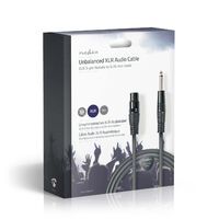 Nedis Unausgeglichen Audiokabel / XLR 3-Pin Buchse / 6.35 mm Stecker / Vernickelt / 10.0 m / Rund / PVC / Dunkelgrau / Kartonverpackung