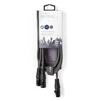 Nedis Balanced Audio-Kabel / 2x XLR 3-Pin Stecker / XLR 3-Pin Buchse / Vernickelt / 1.50 m / Rund / PVC / Dunkelgrau / Kartonhülle