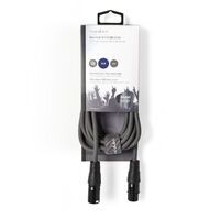 Nedis Balanced Audio-Kabel / XLR 3-Pin Stecker / XLR 3-Pin Buchse / Vernickelt / 3.00 m / Rund / PVC / Dunkelgrau / Kartonhülle