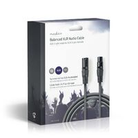 Nedis Balanced Audio-Kabel / XLR 3-Pin Stecker / XLR 3-Pin Buchse / Vernickelt / 15.0 m / Rund / PVC / Dunkelgrau / Kartonverpackung