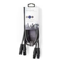 Nedis Balanced Audio-Kabel / 2x XLR 3-Pin Stecker / 2x XLR 3-Pin Buchse / Vernickelt / 1.50 m / Rund / PVC / Dunkelgrau / Kartonhülle
