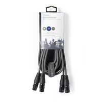 Nedis Balanced Audio-Kabel / 2x XLR 3-Pin Stecker / 2x XLR 3-Pin Buchse / Vernickelt / 3.00 m / Rund / PVC / Dunkelgrau / Kartonhülle