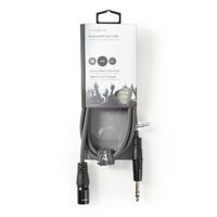 Nedis Balanced Audio-Kabel / XLR 3-Pin Stecker / 6.35 mm Stecker / Vernickelt / 1.50 m / Rund / PVC / Dunkelgrau / Kartonhülle