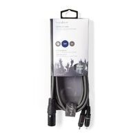 Nedis Balanced Audio-Kabel / XLR 3-Pin Stecker / 2x RCA Stecker / Vernickelt / 1.50 m / Rund / PVC / Dunkelgrau / Kartonhülle