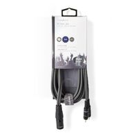 Nedis Balanced Audio-Kabel / XLR 3-Pin Stecker / 2x RCA Stecker / Vernickelt / 3.00 m / Rund / PVC / Dunkelgrau / Kartonhülle