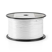 Nedis Antennenkabel auf Rolle / Coax 12 / 75 Ohm / Doppelt geschirmt / ECA / 100 m / Koax / PVC / Weiss / Rolle