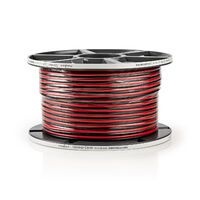 Nedis Lautsprecherkabel / 2 x 2.50 mm² / Kupfer / 100 m / Rund / PVC / Red / Schwarz / Rolle