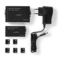 Nedis VGA Extender / VGA / Audio / Entfernung bis zu: 300 m / Cat5e / Cat6 / 1920x1200 / Euro / Typ-C (CEE 7/16)