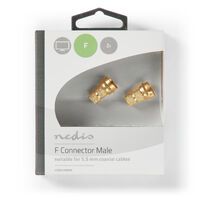 Nedis F-Stecker| gerade| Stecker| Vergoldet| 75 Ohm| Twist-on|