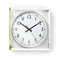 Nedis Wanduhr| Durchmesser 380 mm| Kunststoff| Silber Weiss