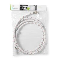 Nedis Nylon Zulaufschlauch / 1/2'' / 3/4'' / 10 Bar / 3.00 m / Anwendung: Schüssel / Waschmaschine / Nylon / Red / Weiss