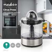 Nedis Citrus Presses / 30 W / 0.8 l / Schwarz / Silber