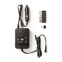 Nedis Universal DC Power Adapter / KFZ-Adapter / 24 W / Eingangsspannung: 12 V DC / 24 V DC / 1.5 / 3 / 4.5 / 6 / 7.5 / 9 / 12 V DC / Universal / Maximaler Ausgangsstrom pro Port: 2.0 A / Schwarz