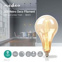 Nedis LED-Filament-Lampe E27 / PS165 / 3.5 W / 120 lm / 1800 K / Dimmbar / Mit Gold Amber Finish / Retro Style / 1 Stück