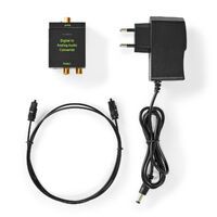 Nedis Digital Audio Converter / 1-Weg / Audio- / Video- / Dateneingänge: 1x Digital RCA / 1x TosLink / Audio- / Video- / Datenausgänge: 1x (2x RCA) / 1x 3.5 mm / Automatisch / Schwarz