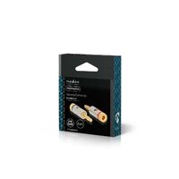 Nedis Bananestecker / Gerade / Stecker / Vergoldet / Schraube / Kabeleingangsdurchmesser: 3.0 mm / Metall / Gold / 2 Stück / Verpackung mit Sichtfenster
