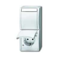 BUSCH JAEGER 2601/6/20 EW-54 - CEE 7/3 - 2P+E - White - IP44 - CE - 250 V