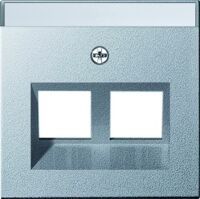 Gira 2-fach Abdeckung beschriftbar Modular Jack 30° für System 55 Aluminium