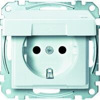 Merten SCHUKO-Steckdose mit Klappdeckel IP44 BRS Steckklemmen weiß
