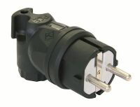 PC Electric 05811-s Schutzkontakt-Winkelstecker Gummi 230 V Schwarz IP44