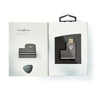Nedis HDMI™ -Adapter / HDMI™ Stecker / HDMI™ Stecker / HDMI™ Ausgang / Vergoldet / Rechts abgewinkelt / Aluminium / Gun Metal Grau / 1 Stück / Verpackung mit Sichtfenster