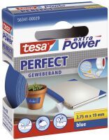Tesa Gewebekleb. 2,75m x 19mm extra Power blau Perfekt 56341 Gewebeklebeband