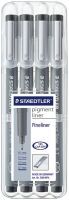 STAEDTLER pigment liner 308 - Black - Transparent - Polypropylene (PP) - Round - Pigment-based ink - Metal