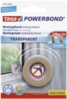 Tesa Powerbond TRANSPARENT - Mounting tape - Transparent - 1.5 m - Indoor - Glass,Plastic - 0.2 kg/cm