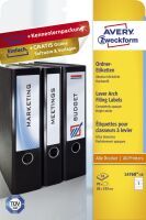 Avery Zweckform L4760-10 - White - Rounded rectangle - Permanent - 38 x 192 mm - A4 - Ring binder