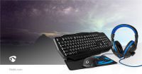 Nedis Gaming Combo Kit / 4-in-1 / Tastatur, Headset, Maus und Mauspad / Blau / Schwarz / QWERTY / IT-Layout