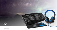 Nedis Gaming Combo Kit| 4-in-1| Tastatur Headset Maus und Mauspad| Blau Schwarz|