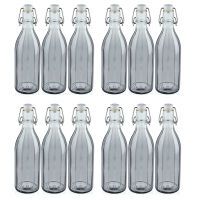 Leifheit 12er Set Flasche facette 0,5 L smokey grey Saftflasche Einkochflasche Einkochhilfe