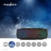 Nedis Wired Gaming Keyboard / USB 2.0 / Folientasten / LED / Deutsch / DE-Layout / Netzkabellänge: 1.50 m / Gaming