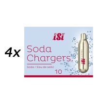 iSi Soda Chargers Sodakapseln 10 Kapseln - Für sprudelndes Wasser 84g (4er Pack)
