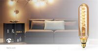 Nedis LED-Filament-Lampe E27| T65| 8.5 W| 600 lm| 2000 K| Mit Gold Finish| Retro
