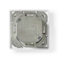 Nedis Netzwerk-Wanddose / Unterputz / 2-Port port(s) / CAT6 / Gerade / Buchse / Vergoldet / PVC / Weiss / Box