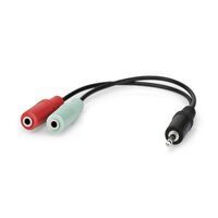 Nedis Stereo-Audiokabel / 3.5 mm Stecker / 2x 3.5 mm Buchse / Vernickelt / 0.20 m / Rund / Anthrazit / Box