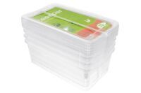 keeeper Aufbewahrungsboxen-Set"BASIXX" 4x 5.6 Liter PP Deckel mit Air-Control-System zur