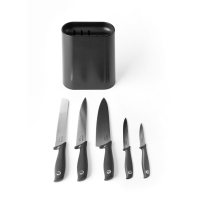 Messerblock + 5 Messer(Schäl-/, Küchen-/, Tranchier-/, Brot-/ und Kochmesser) Dark Grey