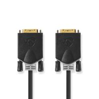 Nedis DVI-Kabel / DVI-D 24+1-Pin Stecker / DVI-D 24+1-Pin Stecker / 2560x1600 / Vergoldet / 3.00 m / Gerade / PVC / Anthrazit / Box