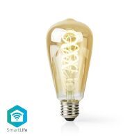 Nedis SmartLife LED Filament Lampe / E27 / 360 lm / 4.90 W / Warm bis kühlen weiß / 1800 - 6500 K / Glas / Android™ / IOS / ST64 / 1 Stück