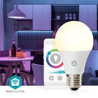 Nedis SmartLife Vollfärbige LED-Lampe| WLAN| E27| 806 lm| 9 W| RGB+ weiss