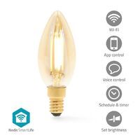 Nedis Smartlife LED Filament Lampe| WLAN| E14| 470 lm| 4.9 W| Warmweiss| 1800 - 3000