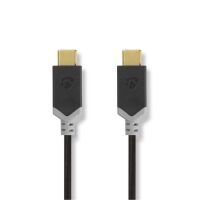 Nedis USB-Kabel / USB 3.2 Gen 1 / USB-C™ Stecker / USB-C™ Stecker / 60 W / 4K@60Hz / 5 Gbps / Vergoldet / 2.00 m / Rund / PVC / Schwarz / Box