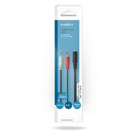 Nedis Stereo-Audiokabel / 3.5 mm Buchse / 2x 3.5 mm Stecker / Vernickelt / 0.20 m / Rund / Schwarz / Box