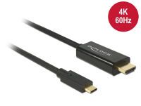DELOCK USB Kabel C -> HDMI-A 4K 60Hz St/St 3.00m sw (85292)